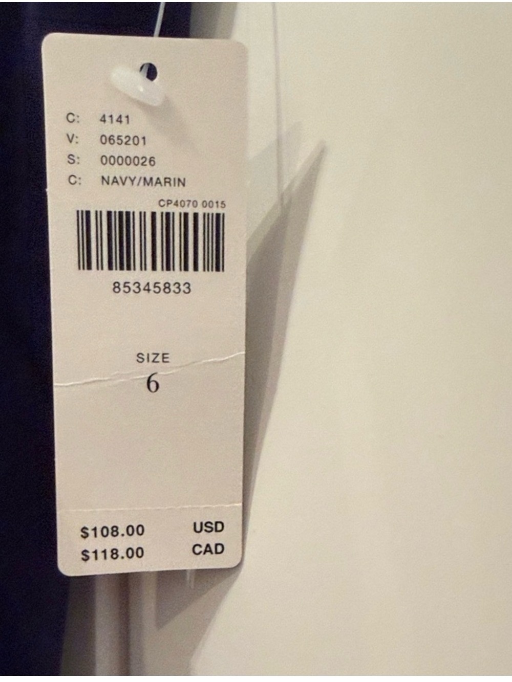 Anthropologie Navy Slip Dress with Pale Blue Lace Hem - Picture 6 of 7